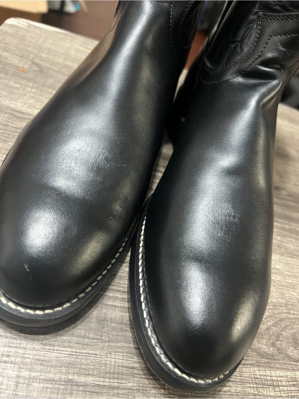Justin Roper Boots Black Leather Western Boots 3133 - SZ 9B - Picture 3 of 13